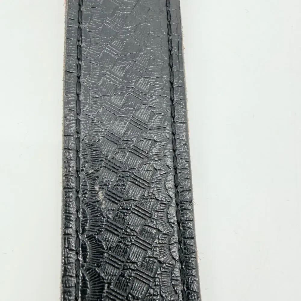 Safrariland Basketweave Leather Mens Belt Sz 36 Police Brass Buckle Model 51